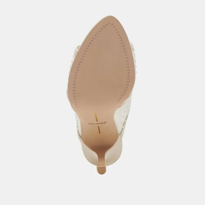 Heels Women Dolce Vita Mandel Pearl Heels Ivory Mesh