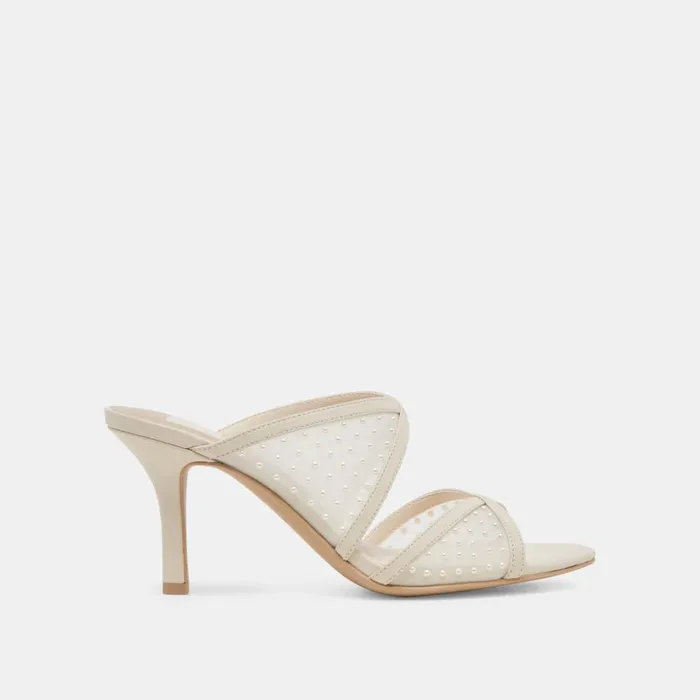 Heels Women Dolce Vita Mandel Pearl Heels Ivory Mesh