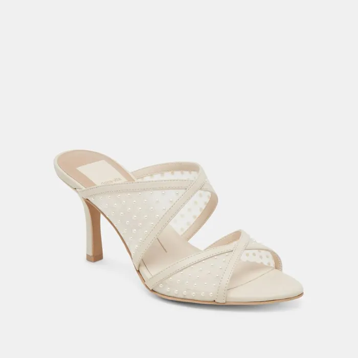 Heels Women Dolce Vita Mandel Pearl Heels Ivory Mesh