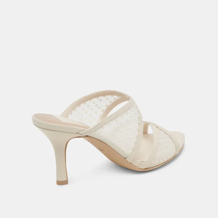 Heels Women Dolce Vita Mandel Pearl Heels Ivory Mesh