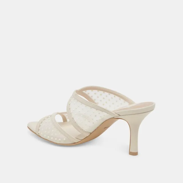 Heels Women Dolce Vita Mandel Pearl Heels Ivory Mesh