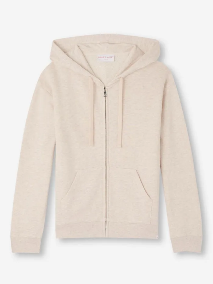 Hoodies Women Derek Rose Hoodie Quinn Cotton Modal Cream