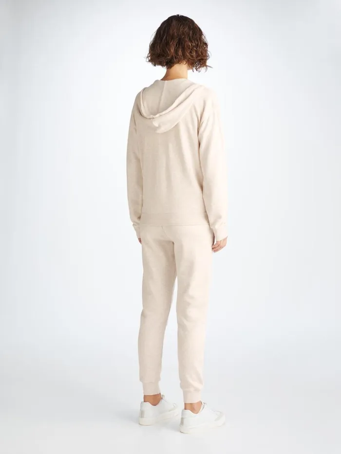 Hoodies Women Derek Rose Hoodie Quinn Cotton Modal Cream