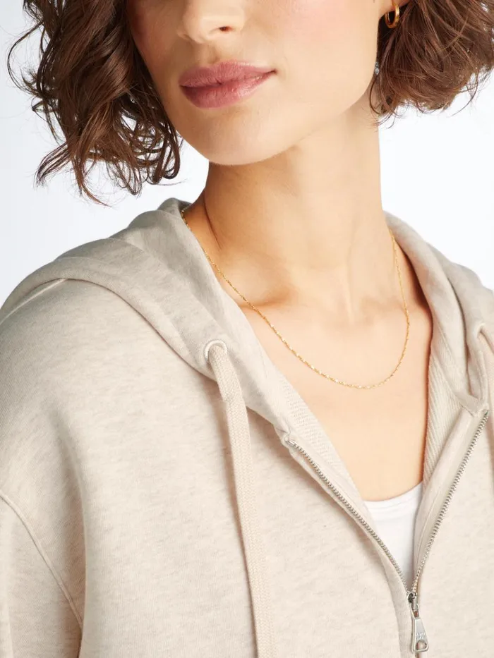 Hoodies Women Derek Rose Hoodie Quinn Cotton Modal Cream
