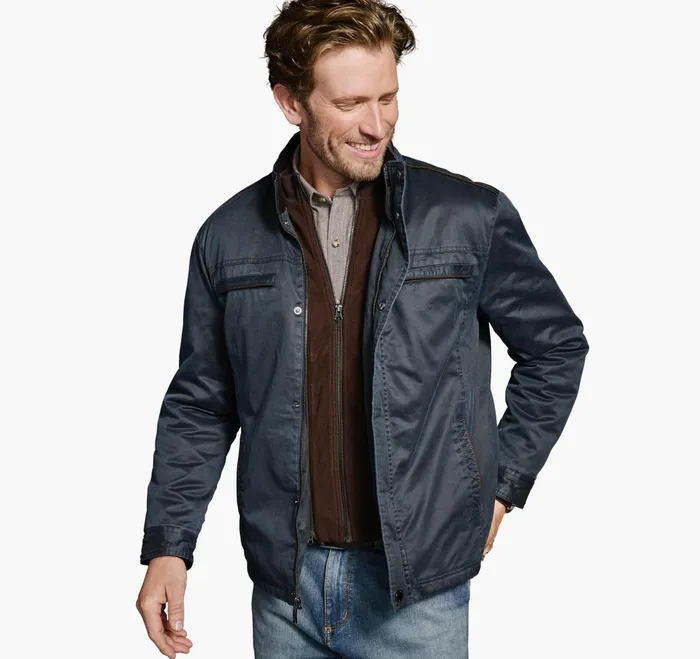 JohnstonandMurphy Coats Jackets and Vests Antique Cotton Jacket Navy 8211 Men JohnstonandMurphy Coats Jackets and Vests Antique Cotton Jacket Navy 8211 Men