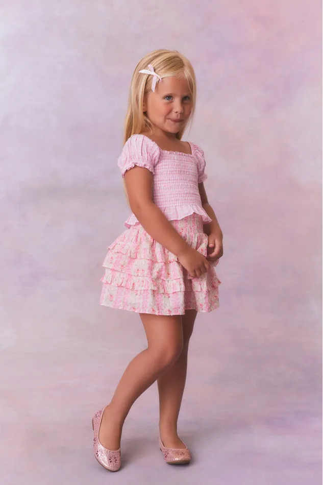Kids Girls LoveShackFancy Girls Fragrance Print Cotton Billie Skirt Strawberry Macaroon Kids Girls LoveShackFancy Girls Fragrance Print Cotton Billie Skirt Strawberry Macaroon