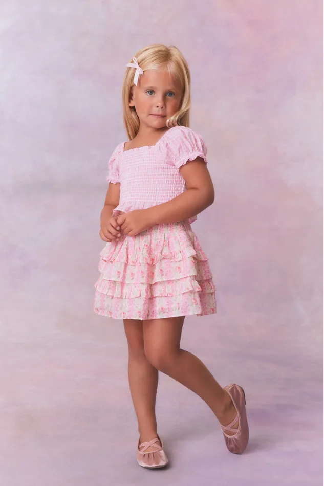 Kids Girls LoveShackFancy Girls Fragrance Print Cotton Billie Skirt Strawberry Macaroon Kids Girls LoveShackFancy Girls Fragrance Print Cotton Billie Skirt Strawberry Macaroon