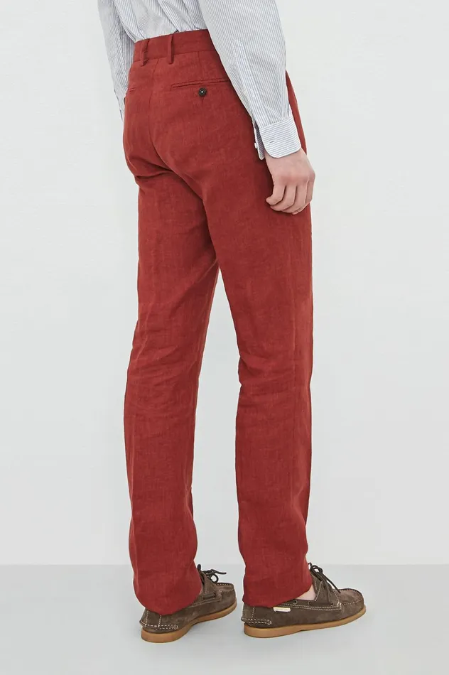 Men MAUKO 8211 Dlav Linen Trousers 8211 Ruggine Massimo Alba Trousers and Shorts Men MAUKO 8211 Dlav Linen Trousers 8211 Ruggine Massimo Alba Trousers and Shorts