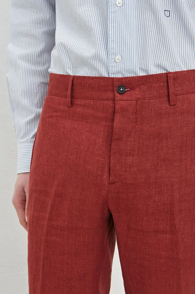 Men MAUKO 8211 Dlav Linen Trousers 8211 Ruggine Massimo Alba Trousers and Shorts Men MAUKO 8211 Dlav Linen Trousers 8211 Ruggine Massimo Alba Trousers and Shorts
