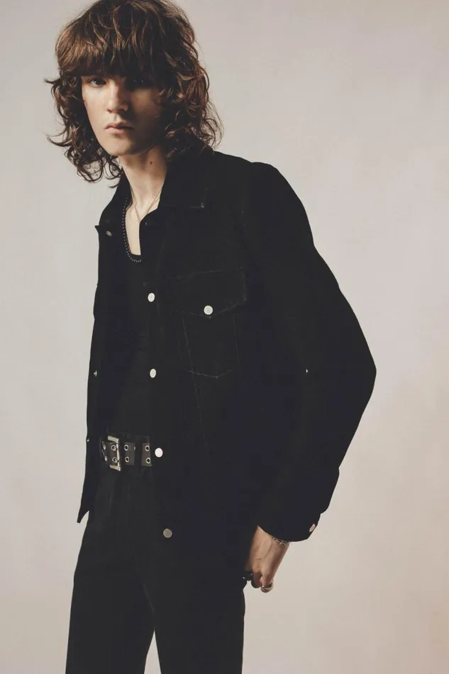 Men Suede Trucker Jacket OTHER LEATHER JACKETS