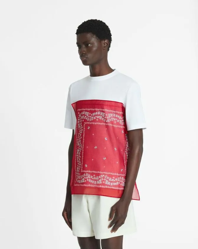 Men Tshirts and Polos Lanvin Bandana TShirt Optic White Men Tshirts and Polos Lanvin Bandana TShirt Optic White