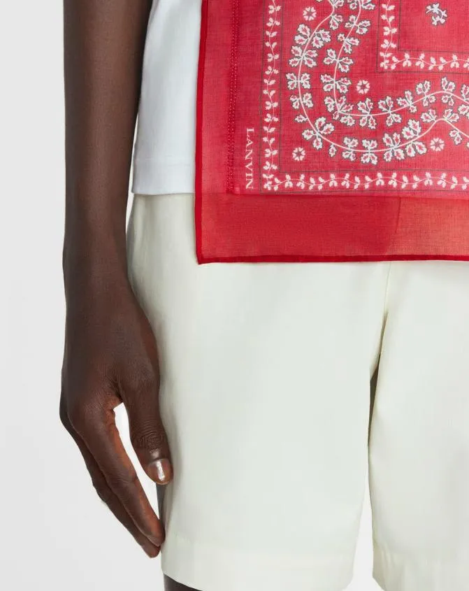 Men Tshirts and Polos Lanvin Bandana TShirt Optic White Men Tshirts and Polos Lanvin Bandana TShirt Optic White