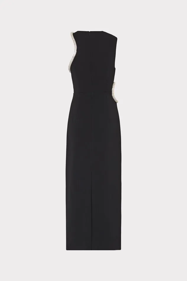 Milly Dresses Women Nadya Crystal Cut Out Midi Dress Black Milly Dresses Women Nadya Crystal Cut Out Midi Dress Black