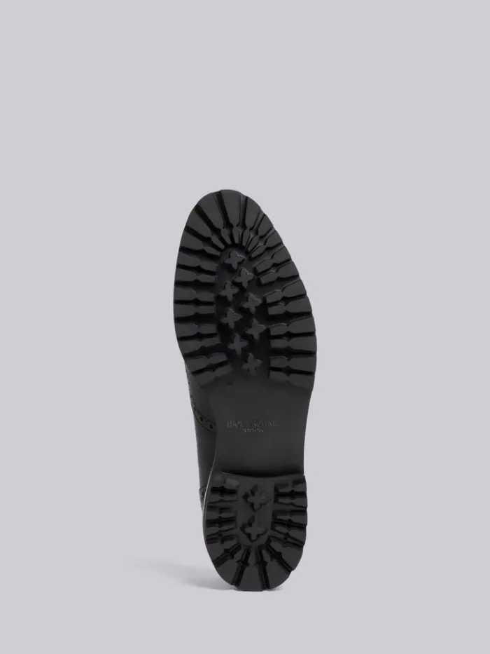 Pebble Grain Leather Commando Sole 2strap Brass Buckle Thom John Black Women Thom Browne Brogues and Loafers