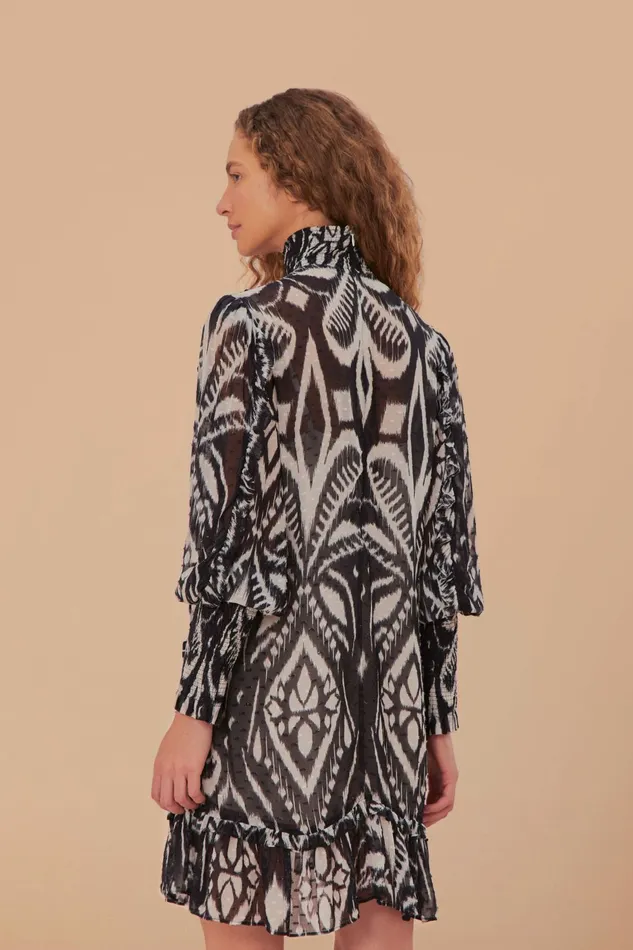 Pineapple Ikat Black Mini Dress Women FARM Rio Mini Dresses Pineapple Ikat Black Mini Dress Women FARM Rio Mini Dresses