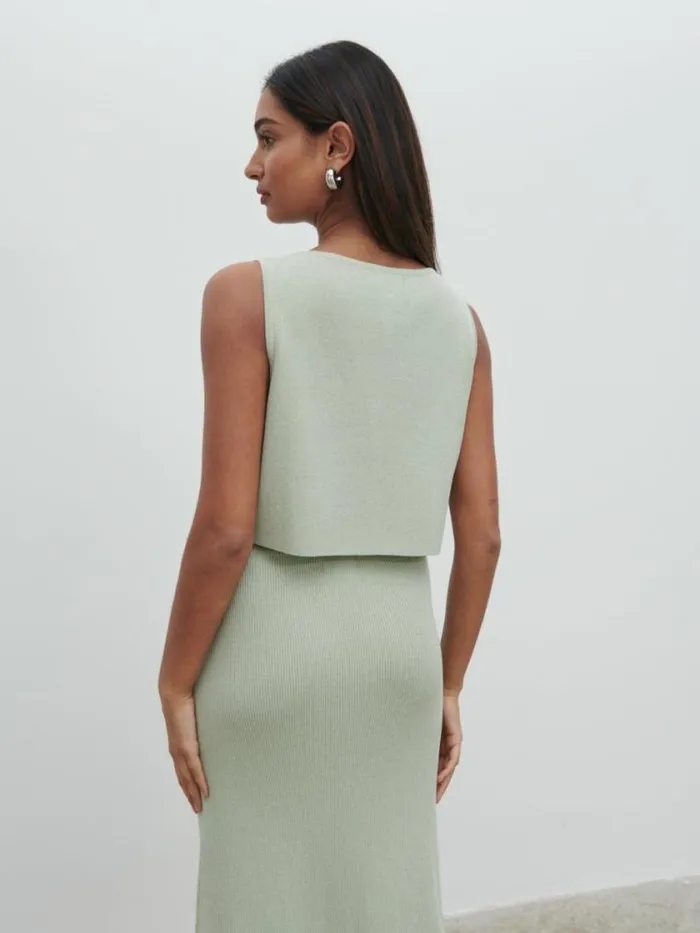 Pretty Lavish Knitwear Jasmin Knit Waistcoat Green 8211 Women