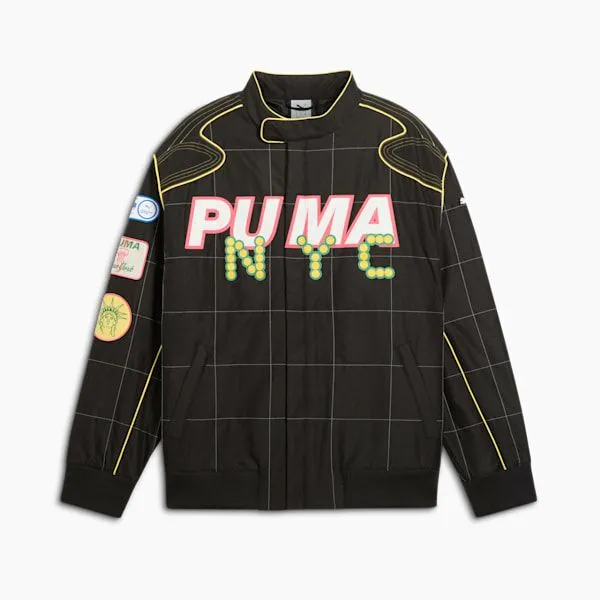 Puma Jackets and Outerwear ARCHIVE SEASONAL Bright Lights NYC Flagship 039s Relaxed Racer Jacket Puma Black 8211 Men Puma Jackets and Outerwear ARCHIVE SEASONAL Bright Lights NYC Flagship 039s Relaxed Racer Jacket Puma Black 8211 Men
