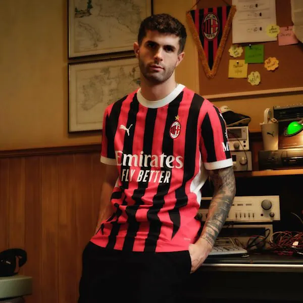 Puma Kids AC Milan 2425 Replica Home Big 039 Soccer Jersey For All Time Redpuma Black 8211 Kids Puma Kids AC Milan 2425 Replica Home Big 039 Soccer Jersey For All Time Redpuma Black 8211 Kids