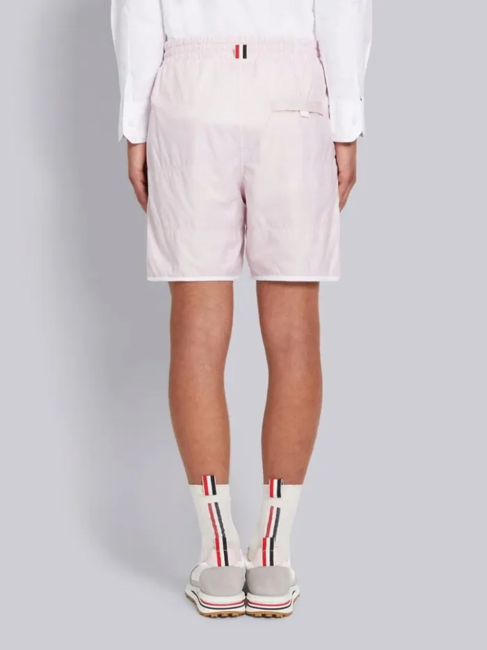 Quilted Ripstop Jersey Lining Track Short Light Pink Men Thom Browne Trousers
