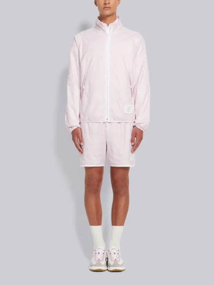 Quilted Ripstop Jersey Lining Track Short Light Pink Men Thom Browne Trousers