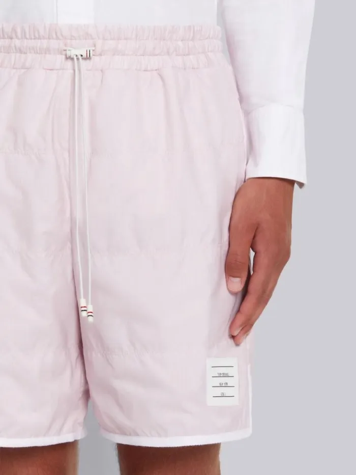 Quilted Ripstop Jersey Lining Track Short Light Pink Men Thom Browne Trousers