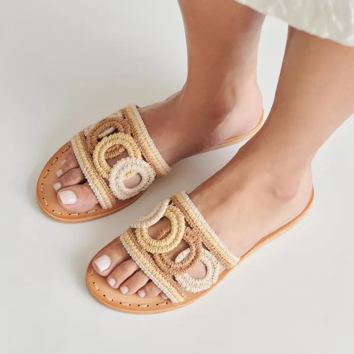 Sandals Women Dolce Vita Dany Sandals Natural Multi Raffia