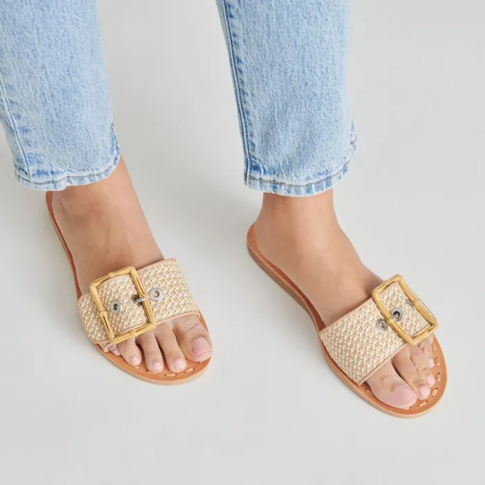 Sandals Women Dolce Vita Dasa Sandals White Natural Raffia