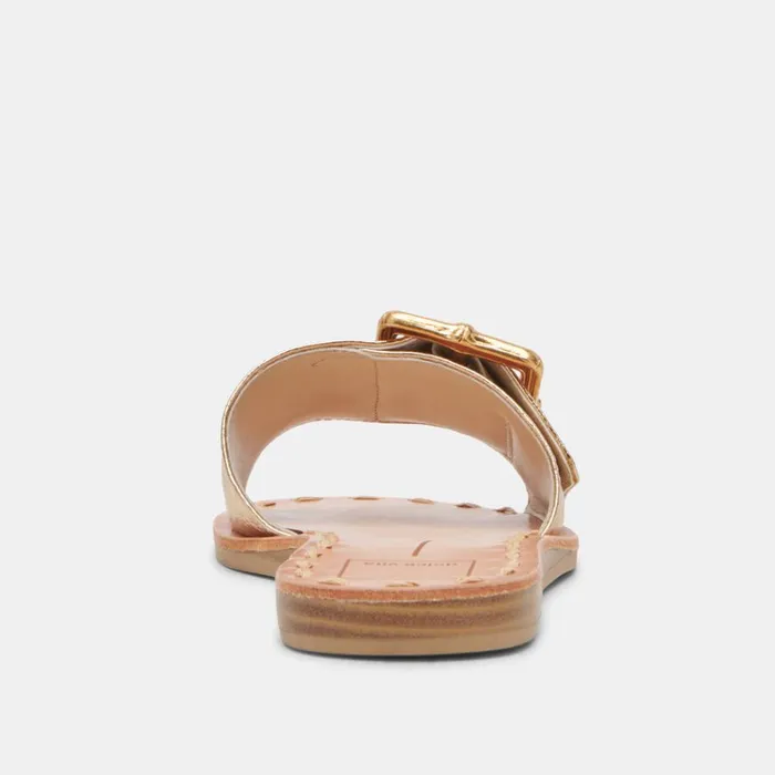 Sandals Women Dolce Vita Dasa Wide Sandals Gold Crackled Leather