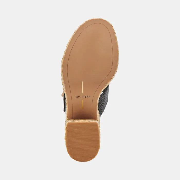 Sandals Women Dolce Vita Edwina Heels Onyx Raffia