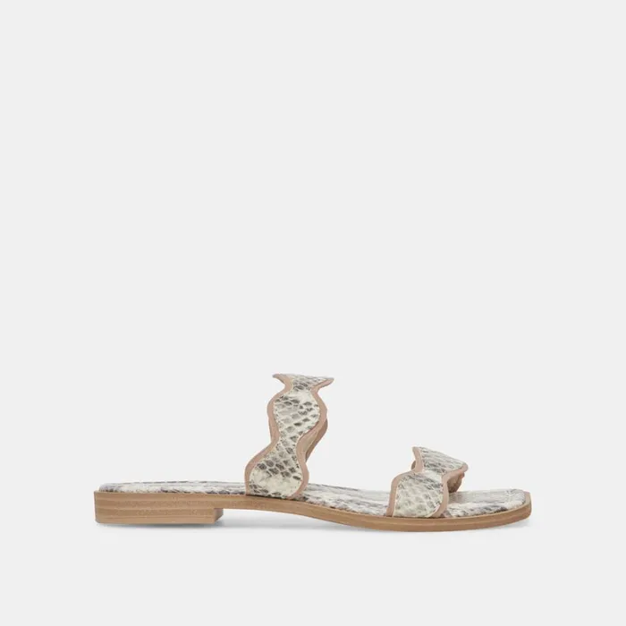 Sandals Women Dolce Vita Ilva Sandals Grey White Embossed Leather