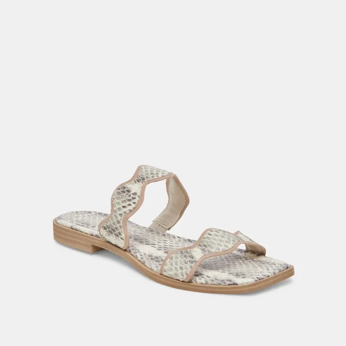 Sandals Women Dolce Vita Ilva Sandals Grey White Embossed Leather