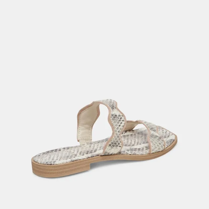 Sandals Women Dolce Vita Ilva Sandals Grey White Embossed Leather