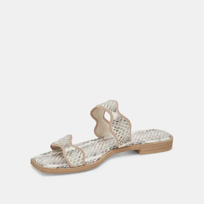 Sandals Women Dolce Vita Ilva Sandals Grey White Embossed Leather