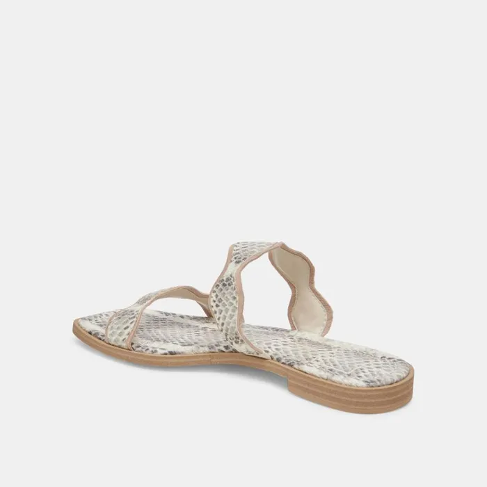 Sandals Women Dolce Vita Ilva Sandals Grey White Embossed Leather