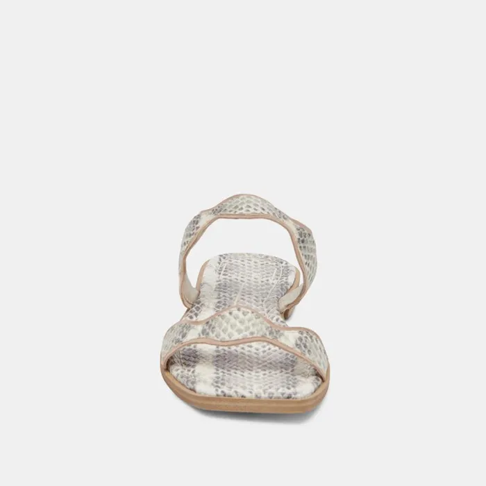 Sandals Women Dolce Vita Ilva Sandals Grey White Embossed Leather