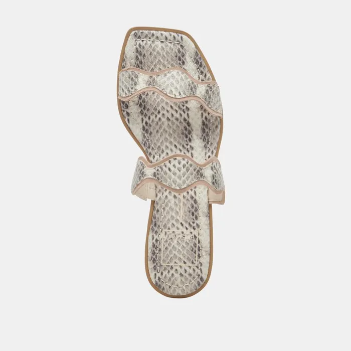 Sandals Women Dolce Vita Ilva Sandals Grey White Embossed Leather