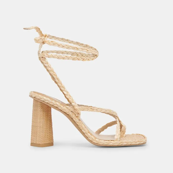 Sandals Women Dolce Vita Joelle Heels Lt Natural Raffia