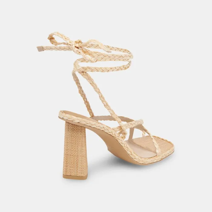 Sandals Women Dolce Vita Joelle Heels Lt Natural Raffia