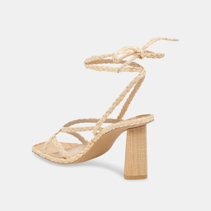Sandals Women Dolce Vita Joelle Heels Lt Natural Raffia