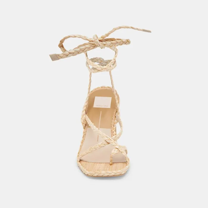 Sandals Women Dolce Vita Joelle Heels Lt Natural Raffia