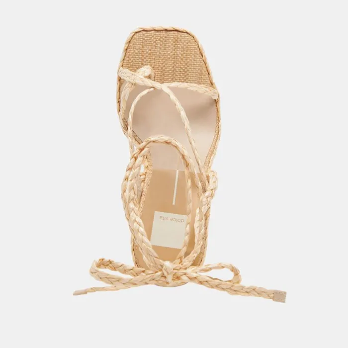 Sandals Women Dolce Vita Joelle Heels Lt Natural Raffia