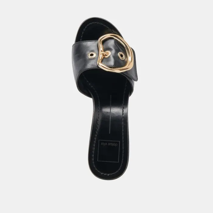 Sandals Women Dolce Vita Laika Heels Black Leather