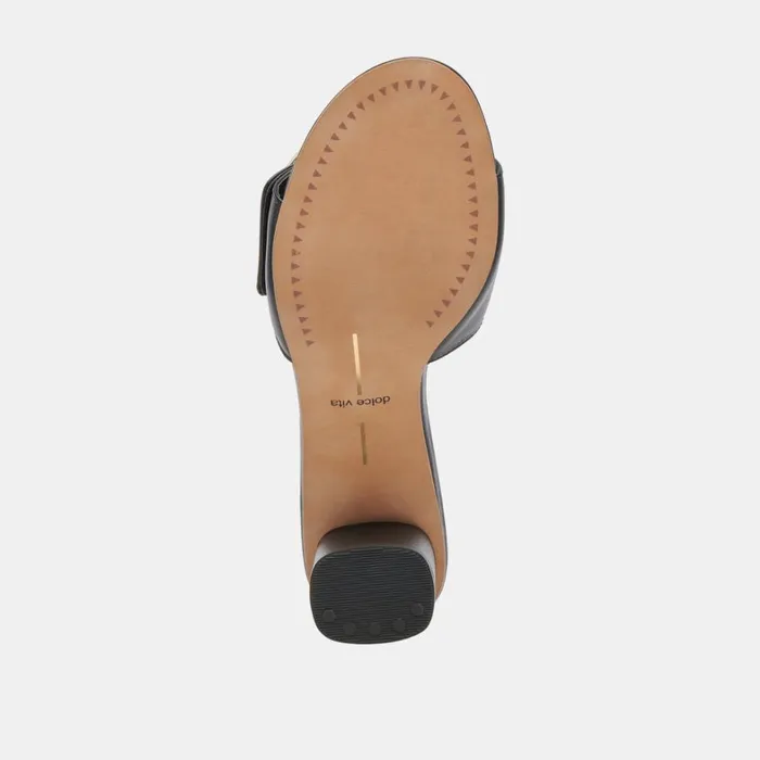 Sandals Women Dolce Vita Laika Heels Black Leather