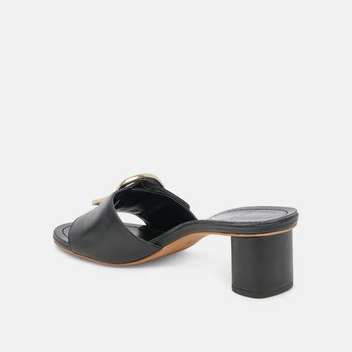 Sandals Women Dolce Vita Laika Heels Black Leather