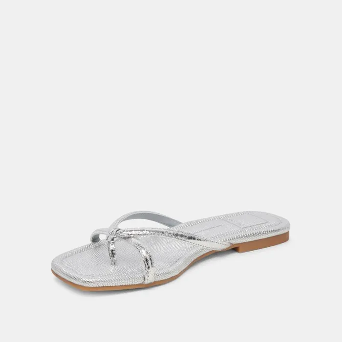 Sandals Women Dolce Vita Lucca Sandals Silver Distressed Stella