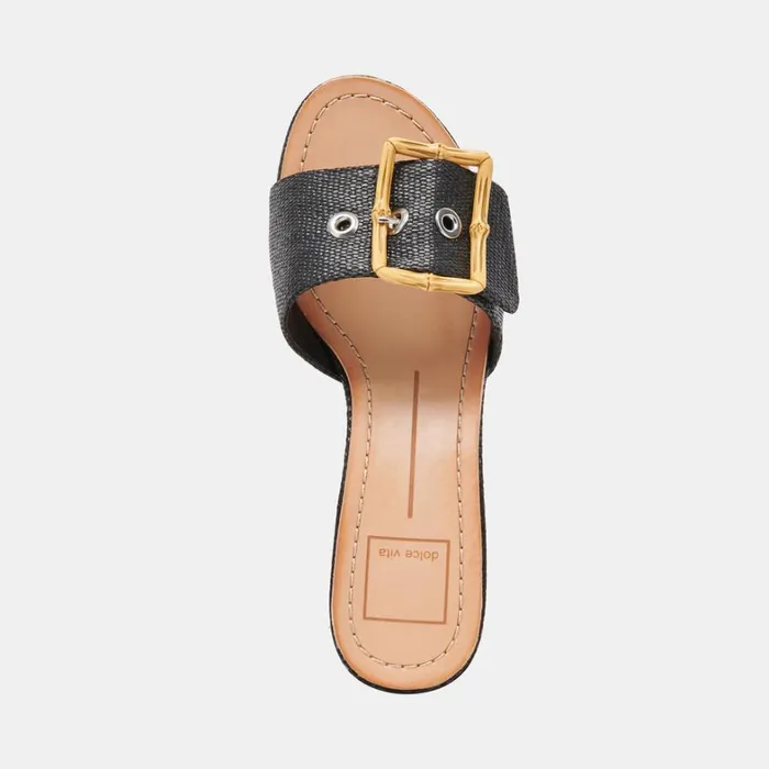 Sandals Women Dolce Vita Lucey Heels Black Raffia