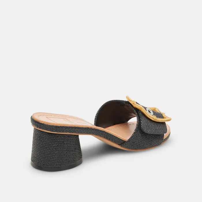 Sandals Women Dolce Vita Lucey Heels Black Raffia