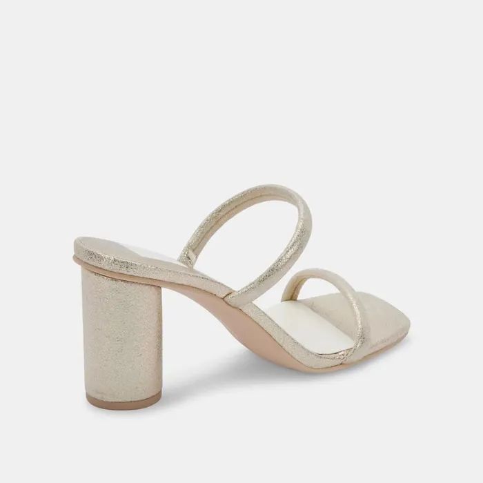 Sandals Women Dolce Vita Noles Heels Gold Metallic Stella Suede