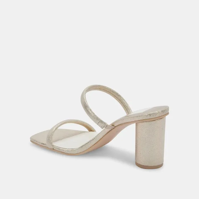 Sandals Women Dolce Vita Noles Heels Gold Metallic Stella Suede