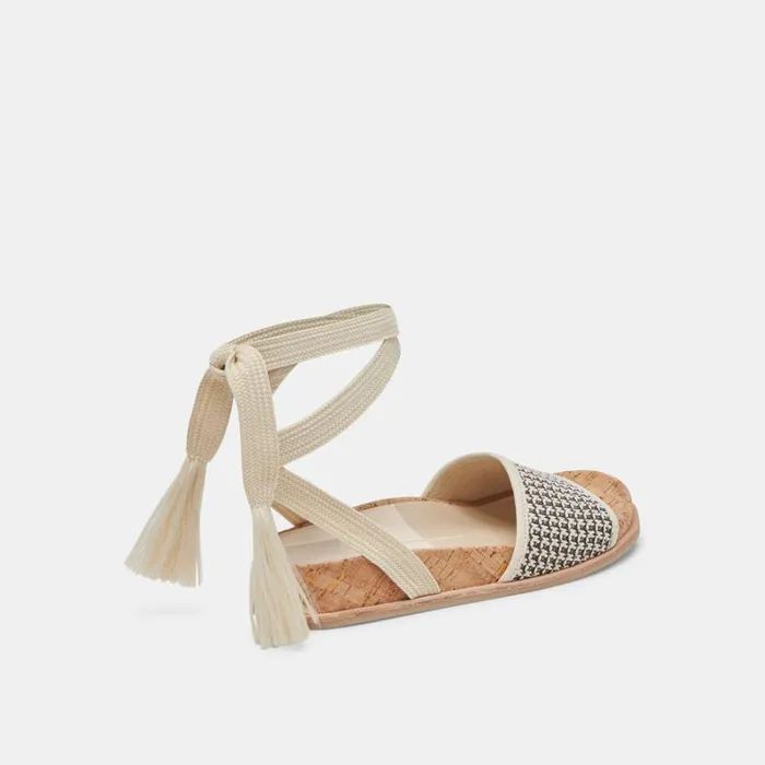 Sandals Women Dolce Vita Salacy Sandals Black Natural Raffia